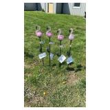 4 31' Glass Flamingo Solar Light Decorations