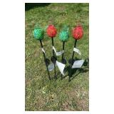 4 31' Glass Bird Solar Light Decorations