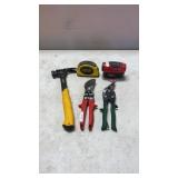 2 Laser Levels- Tin Snips and Hammer