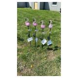 4 31' Glass Flamingo Solar Light Decorations