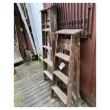 Two Wooden Step Ladders - Sold As A Pair
