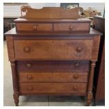 American Empire Style Tiger Maple Chest of Drawers