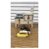 Antique Toy Stove and a Gabriel Toy Electric Iron