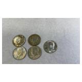 Kennedy 1/2 Dollars, 2-1967, 2-1968, 1- 1969