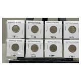 8 Buffalo Nickels