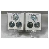 6 Steel War Cents P-D-S