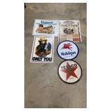 5 Tin Advertising Signs