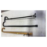 3 Walking Canes, 2 Wood - 1 Telescopic