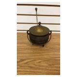 Vintage Cast Iron and Brass Fire Starter Pot
