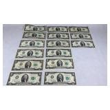 1976 B $2 Federal Reserve Note - Times 15