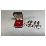Sterling Colt Tie Pin, 4  Morton Salt Pencil Ends
