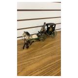 Cast Iron Horse Carriage w/ Passenger