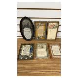 6 Vintage Framed Poems