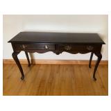 Dark Pine Library Table With Queen Anne Legs