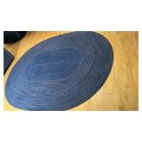 Blue Braided Oval Rug