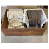 Plaster Corner Corbels in Wood Crate
