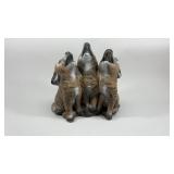 Wolf Cubs Statue Cement
