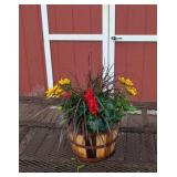 Harvest Fall Feista Bushel Basket Patio Planter