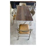 4ï¿½ Folding Table W/4 Unmatching Folding Chairs