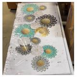Geometric Inspired Flower Wall Canvas 29"x57.5ï¿½