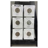 6 Old Jefferson Nickels