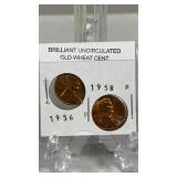 2 Uncirculated Wheat Cents