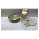 Stoneware Bowl, Vase, Cake Plate