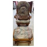 Oak Wood Glider and Ottoman