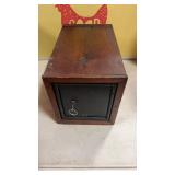 Wooden Lock Box W/Key