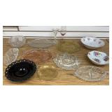 Box Lot Asst. Depression, Clear Glass Dishes