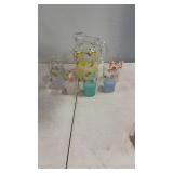 Bartlett Collins frosted glass pitcher and