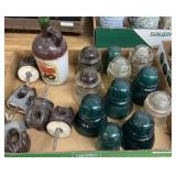Glass & Porcelain Insulators W/Jug