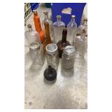 Variety of Early Glass Bottles