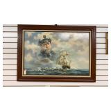 Large Sailor and Sail Boat Portrait