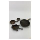 4 Small Cast Iron Pans