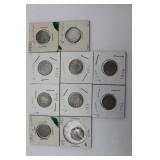 10 Assorted Dated V-Nickles