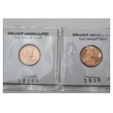 2 Uncirculated Old Wheat Cents