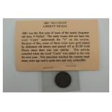 1883 No Cents V Nickel