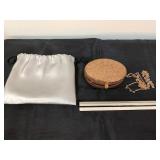Oval Rhinestone Evening Purse w/Pouch