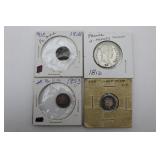 3 Assorted Dated Half Dimes, 1812 2-Francs