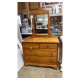 2 Piece 4 Drawer Dresser with Mirror