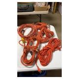 4 Orange Extension Cords
