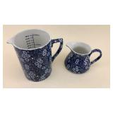 Stafordshire England "Calico" Pitcher/Measuring