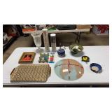 Lot of Paintings, Platter, Painting Brushes and