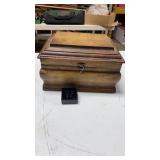 Chest with Map on it with a Pair of Red Earrings