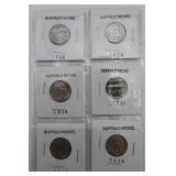 6 Buffalo Nickles