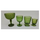 Green Glass Goblets