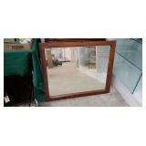 Beveled Mirror with Wood Frame