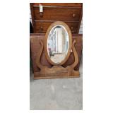 Large Beveled Oval Dresser Top Mirror