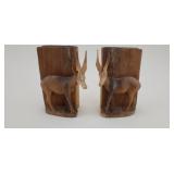 Wooden Antelope Bookends